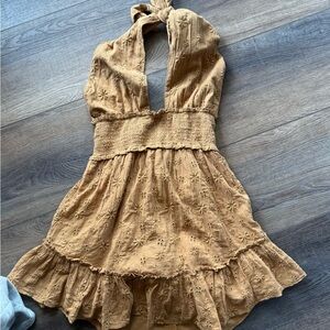 Aerie Tan Halter Dress